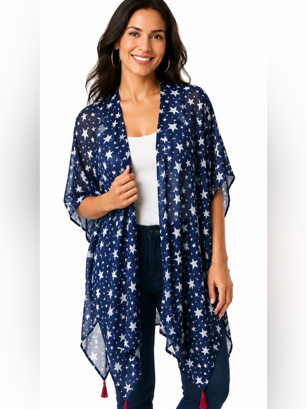 STAR PRINT KIMONO / SCARF